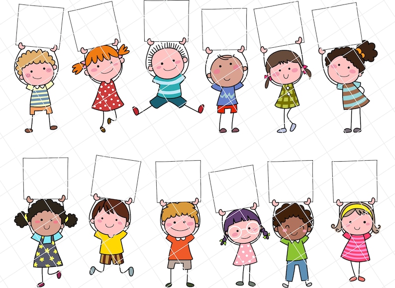 Cartoon Kinder Clipart, Cartoon Kinder png handgezeichnete Cartoon Kinder Clipart, Kinder Clipart, Schulkinder Clipart, Schulkinder Clipart Bild 1