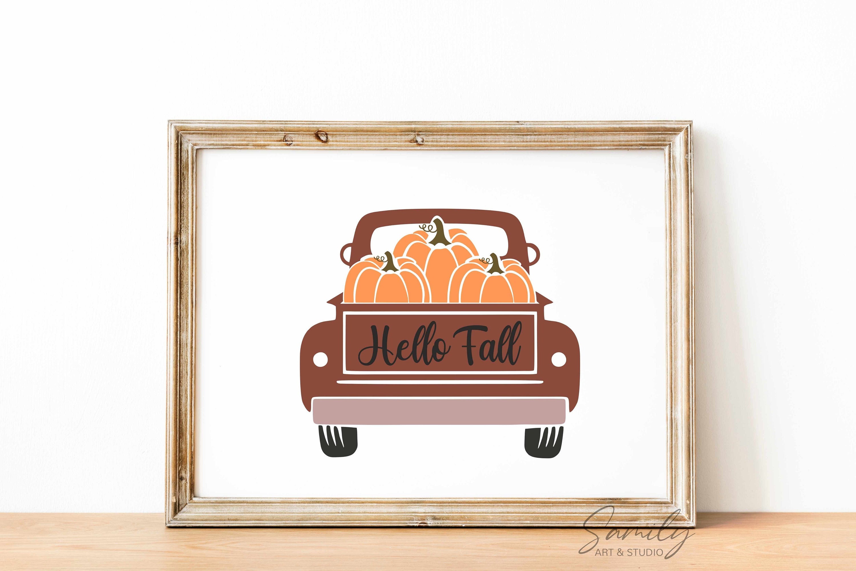 Hello Fall Vintage Truck Svg Png Pumpkins Svg Autumn Svg - Etsy