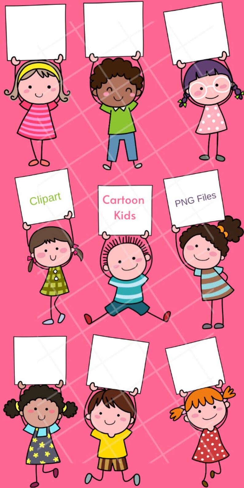 Cartoon Kinder Clipart, Cartoon Kinder png handgezeichnete Cartoon Kinder Clipart, Kinder Clipart, Schulkinder Clipart, Schulkinder Clipart Bild 3