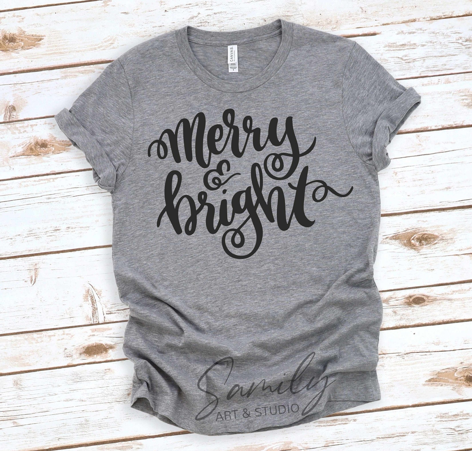 Merry and Bright Svg Containing Svg Christmas SVG Holiday - Etsy