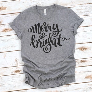 Merry and Bright Svg Containing Svg Christmas SVG Holiday - Etsy