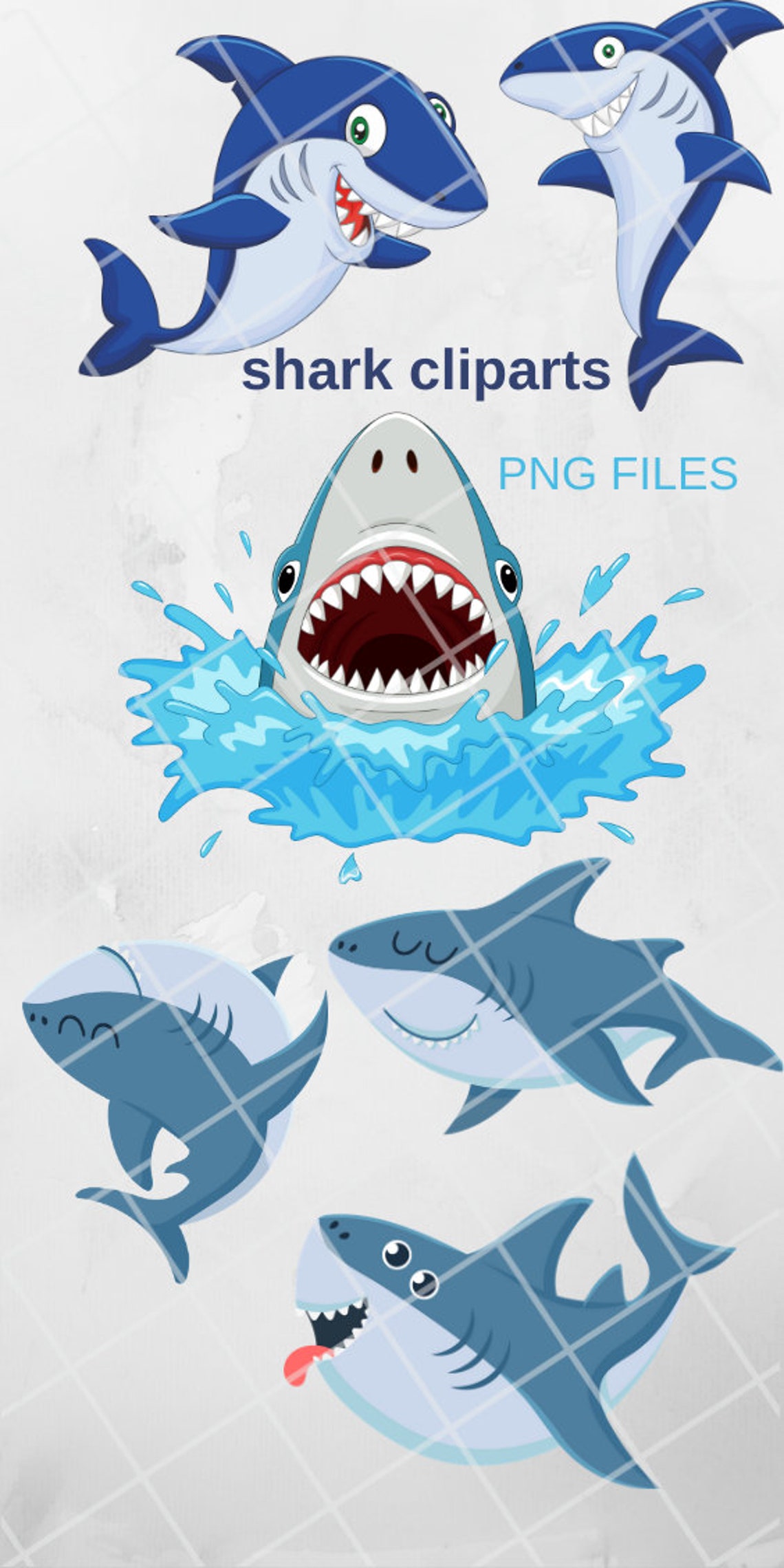 Shark Clipart Shark Png Baby Shark Clipart Baby Shark | Etsy