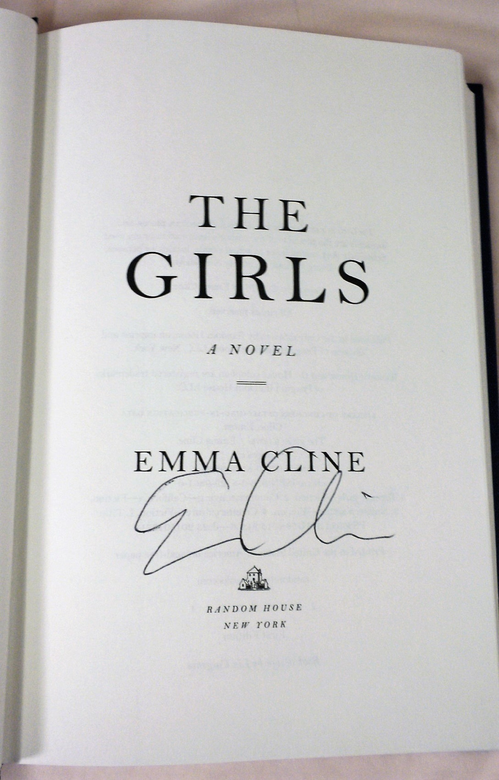 SIGNED The Girls Emma Cline Signed on the title page First | Etsy