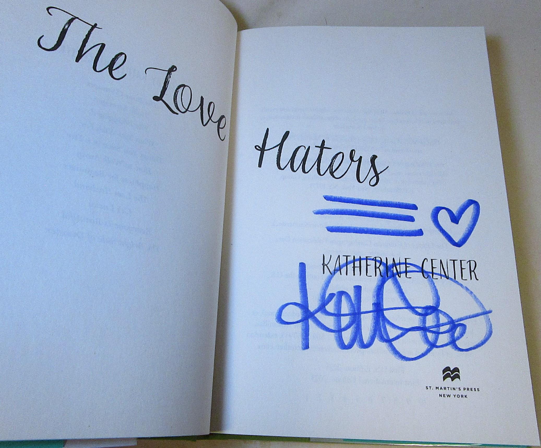 SIGNED the Love Haters by Katherine Center First Edition NEW - Etsy