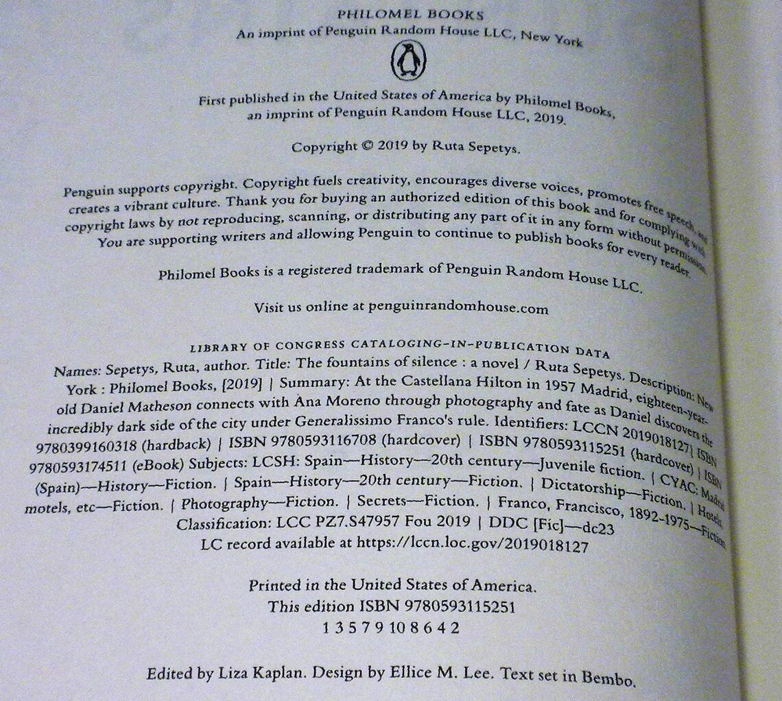 SIGNED The Fountains of Silence Ruta Sepetys Barnes & Noble Etsy