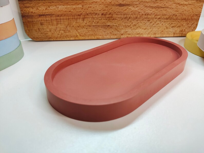 Oval Concrete Tray Concrete Plant Saucer Jewelry Dish Etsy