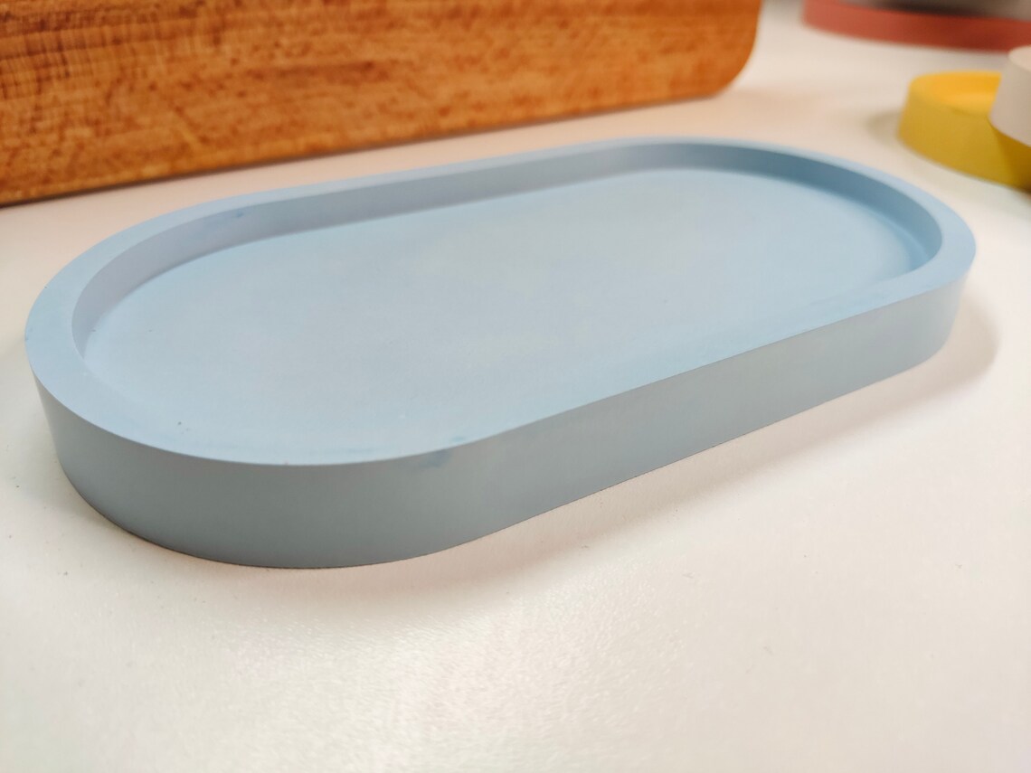 Oval Concrete Tray Concrete Plant Saucer Jewelry Dish Etsy