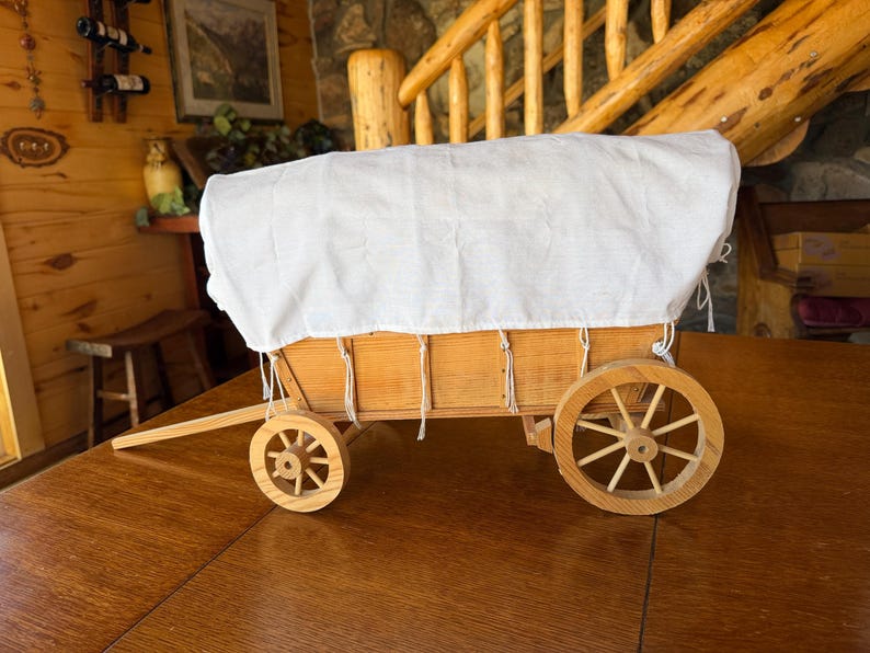 Do Not Pull String Sign Vintage Handcrafted Covered Wagon Model, Conestoga Prairie Schooner ...