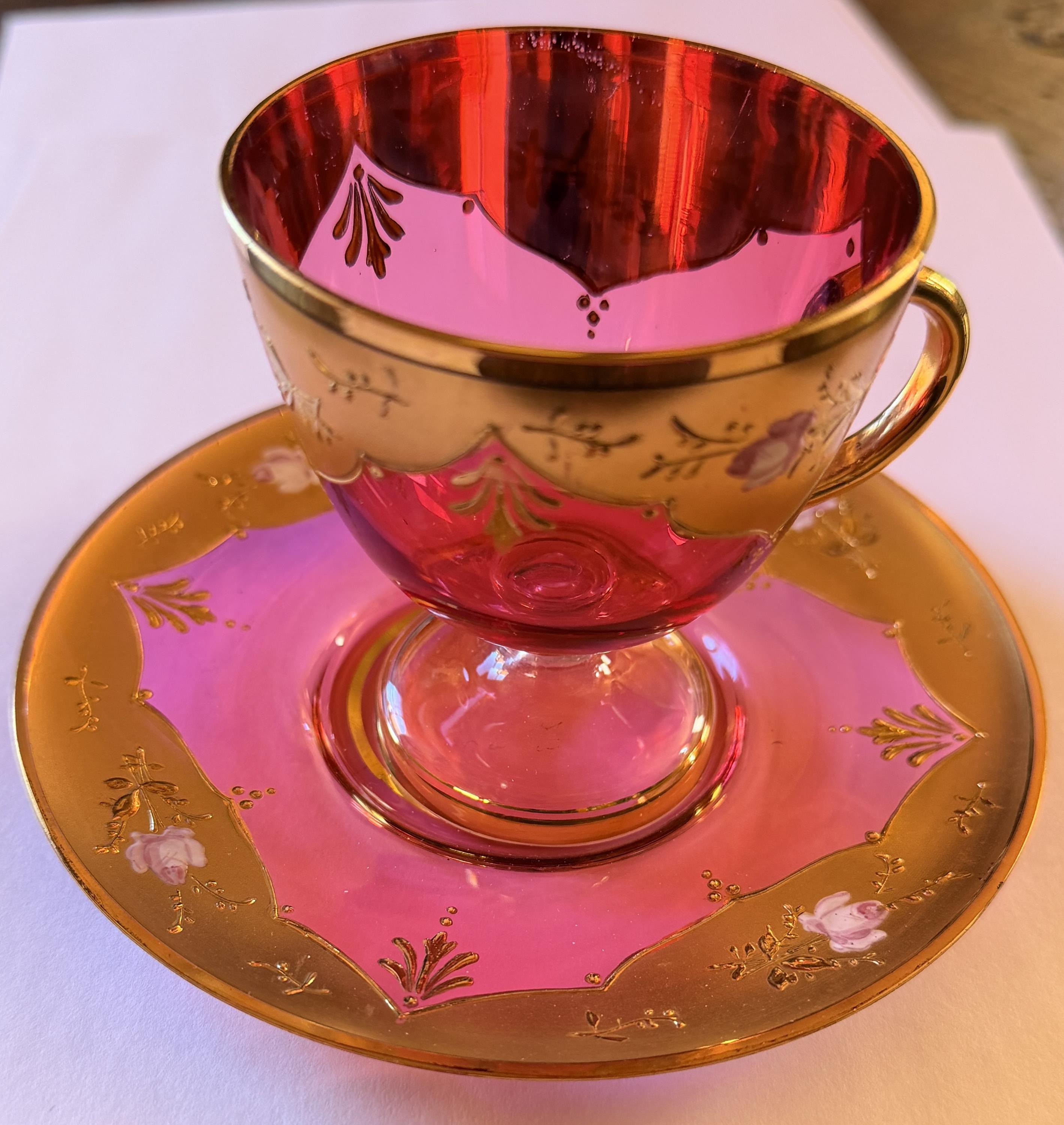 アンティーク　Moser Glass ボンボニエール　ボヘミアンガラス Antique Victorian Bohemian Moser Glass - Etsy