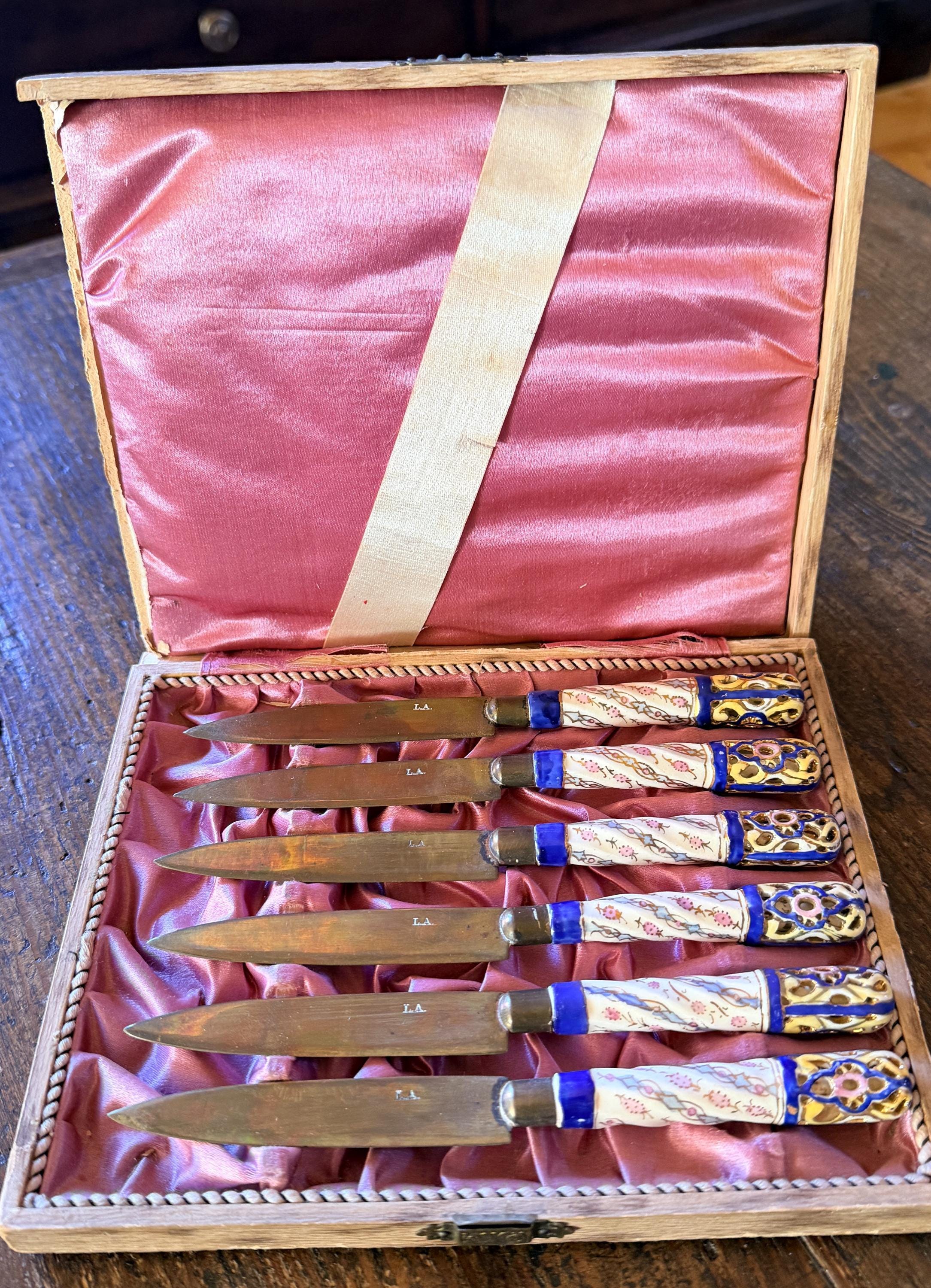 ドイツ製　アンティーク　カトラリー　uchatius bronce ANTIQUE UCHATIUS BRONCE GERMAN FRUIT / APP KNIVES | SET OF TWO