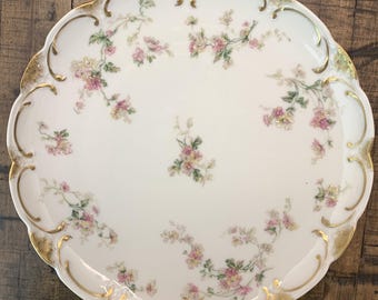Antique Haviland & Co Limoges France Plates, Set of 5, Floral Porcelain Schleiger 228 Style, Circa 1894-1931, Free Shipping