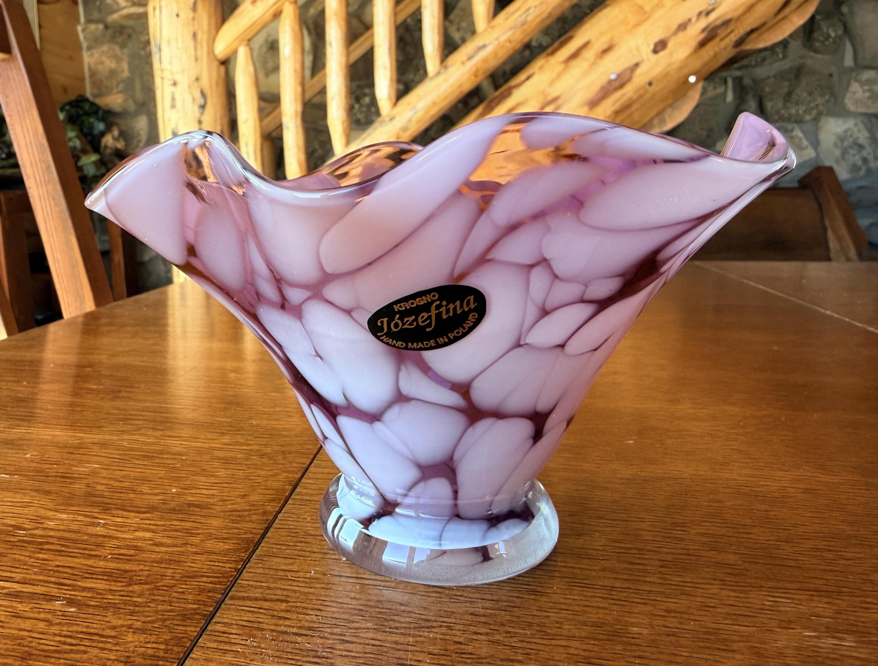 Vintage Purple Art Glass Vase - Etsy
