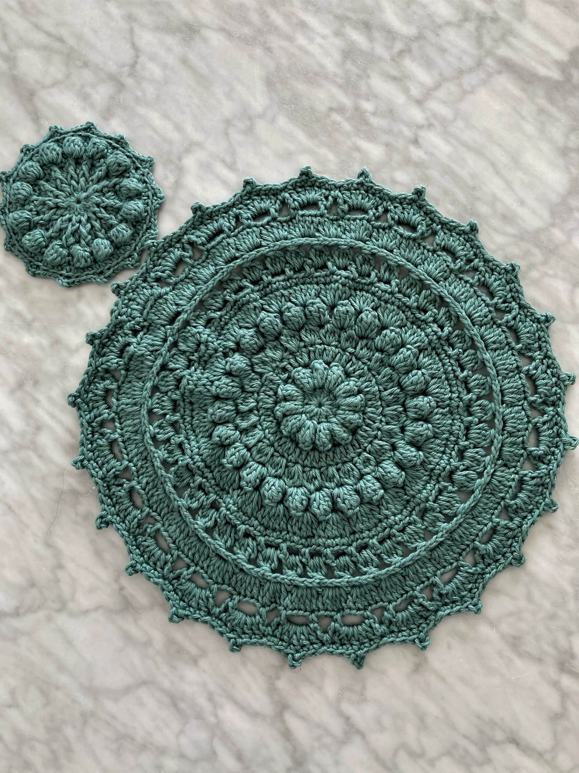 Round PlacematsCustomized Crocheted Placemats Textured Etsy