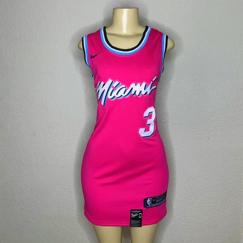 Miami Heat Black Pink Women NBA Jersey Dresses Etsy