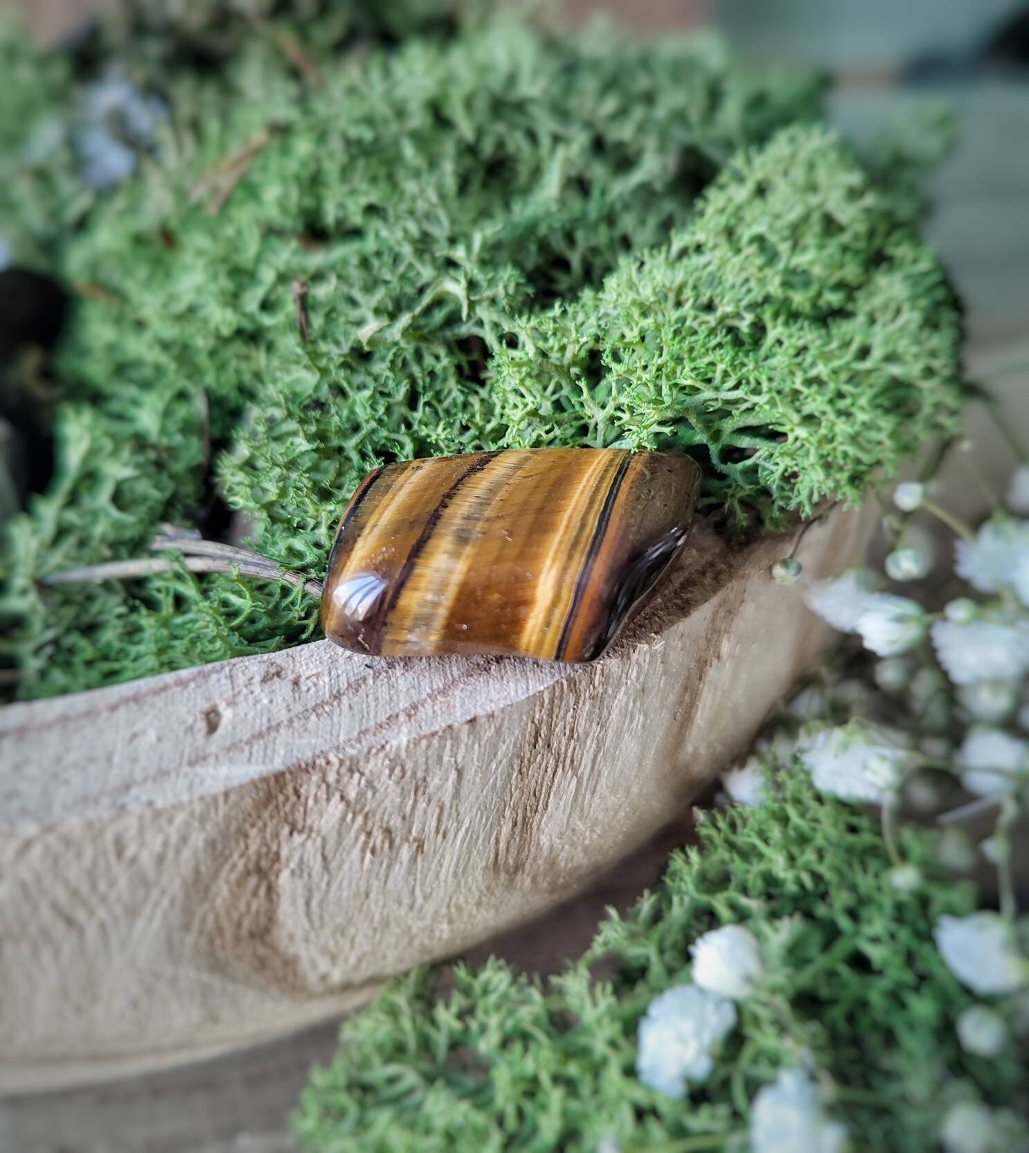 Pierre Roulée en Œil de Tigre Pour La Lithothérapie et Protection