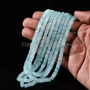 Natural Aquamarine Quartz Beads, AAA Quality Quartz 7-8 mm Heishi Tyre Shape Beads, Quartz Smooth Gemstone Beads, Quartz Wholesale Beads