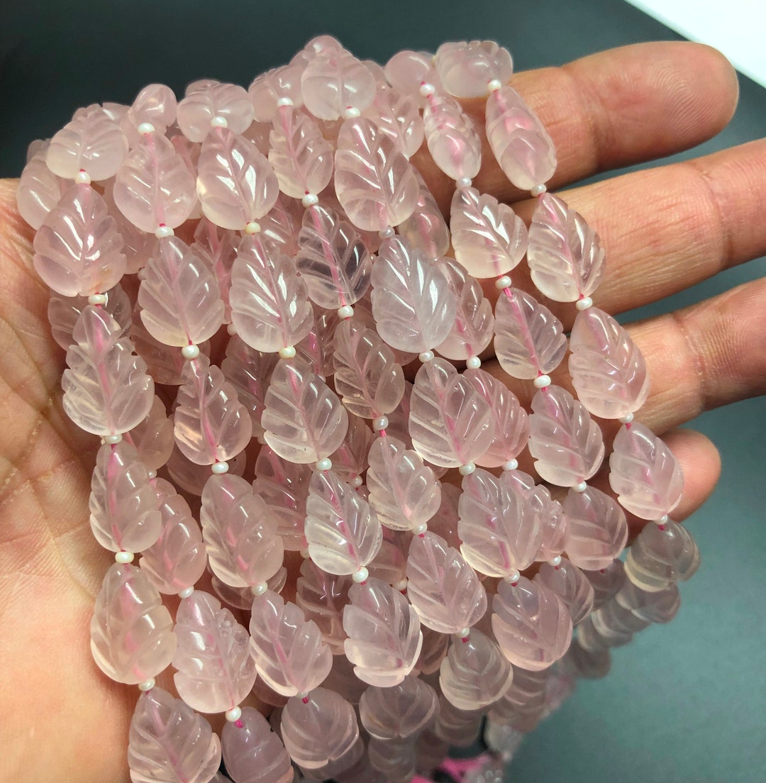 Rose Quartz Carving Pear Shape Beads Briolette Carving Rose Etsy