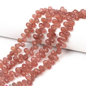 Amazing strawberry quartz Tear Drops Shape Faceted Beads, 6-9 mm strawberry quartz Beads, Top Quality beads for Jewelry Making SALE