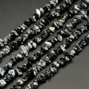 Schneeflocke Obsidian Rohperlen, Uncut Chips Perlen, Obsidian Uncut Form Perlen, Natürliche Edelstein Rohperlen, Nugget Perlen Heilung Kristall Edelsteine