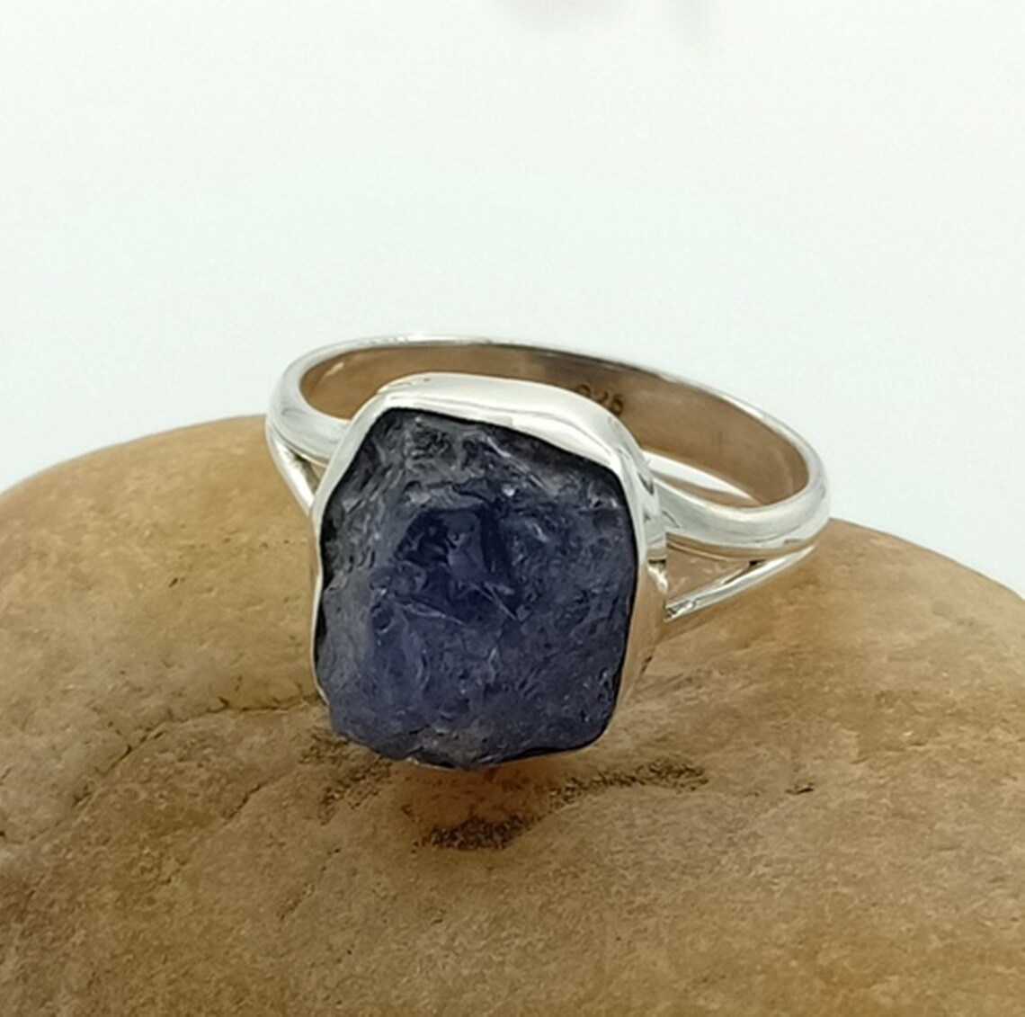 Tanzanite Rough Ring 925 Sterling Silver Raw Tanzanite Ring Etsy