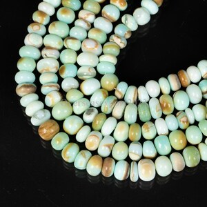 Natural Aqua Sea Blue Opal Beads, AAA Quality Opal 8-9 mm Rondelle Beads, Blue Opal Smooth Gemstone Beads, Opal Wholesale Beads