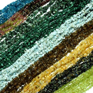 Multi Color Uncut Chip Gemstone Beads, Free Foam Gemstone Chips, Gemstone Raw Beads, Nugget Beads Healing Energy Beads Assorted Stone Strand