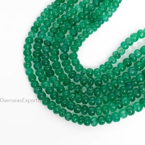 Beautiful Natural Green Aventurine Smooth Rondelle Beads – 6-7 mm Gemstone Beads for Jewelry Making – Handmade Beads Bulk Strand, 16 Inch