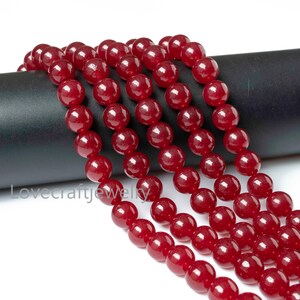 AAA Grade Natural Red Jade Round Beads 8mm High Quality Natural Red Gemstones 15.5" Strand