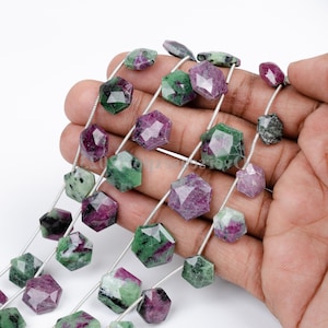 Natural Ruby Zoisite Beads, AAA Quality Ruby Zoisite 10-14 mm  Zoisite Faceted Beads, Ruby  Gemstone Beads Craft supplies~ Gift for her