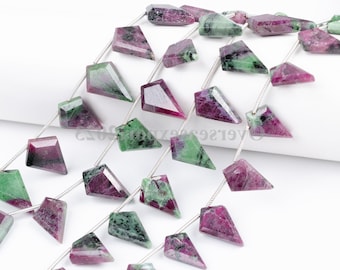 Perline di zoisite rubino naturale, perline di zoisite rubino di alta qualità da 12x18 mm di forma fantasia, perline sfaccettate di zoisite, perline di pietra preziosa di zoisite rubino