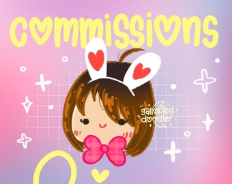 Art Commissions - Cute Custom Studio Ghibli Inspired Chibi Headshot, Mothers Day GIft Idea, Anniversary Personalized Gift for Couple