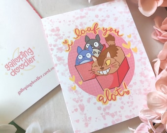 Studio Ghibli Love Anniversary Greeting Cards, Cute Custom Cards, My Neighbor Totoro, Anime  Birthday Card, Mothers Day Gift Idea