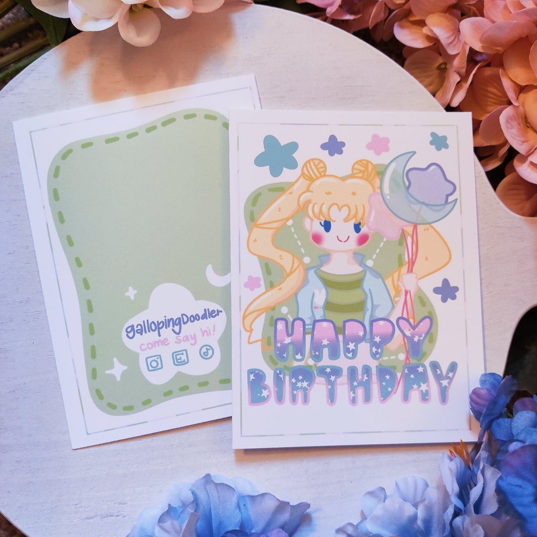 Sailor Moon Birthday Card Gift Invitation Custom - Etsy