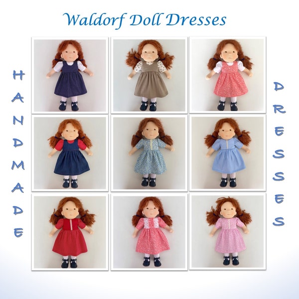 Handmade Waldorf Doll Dresses for 15-16" Dolls - Cotton Doll Clothes with 9 Different Options
