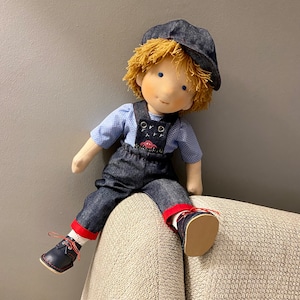 Handmade Waldorf Doll Boy - Natural Toy for Kids, The Best Birthday Gift with Free "Embroidered Name on Clothes" and "Express Shipment"...