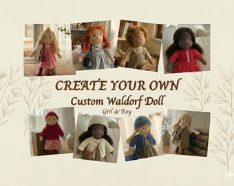 Custom Waldorf Doll • Personalized Handmade Rag Doll • Look Alike Doll with Clothes • Heirloom Gift for Girls & Boys