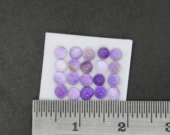 20 Natural Amethyst Round Cabochons Approx 2.5mm - Loose Gemstone Lot, Flat Back