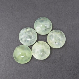 Seconds - 5 Round Green Prehnite Cabochons 5.27g 11mm, Loose Gemstone Lot bild 1