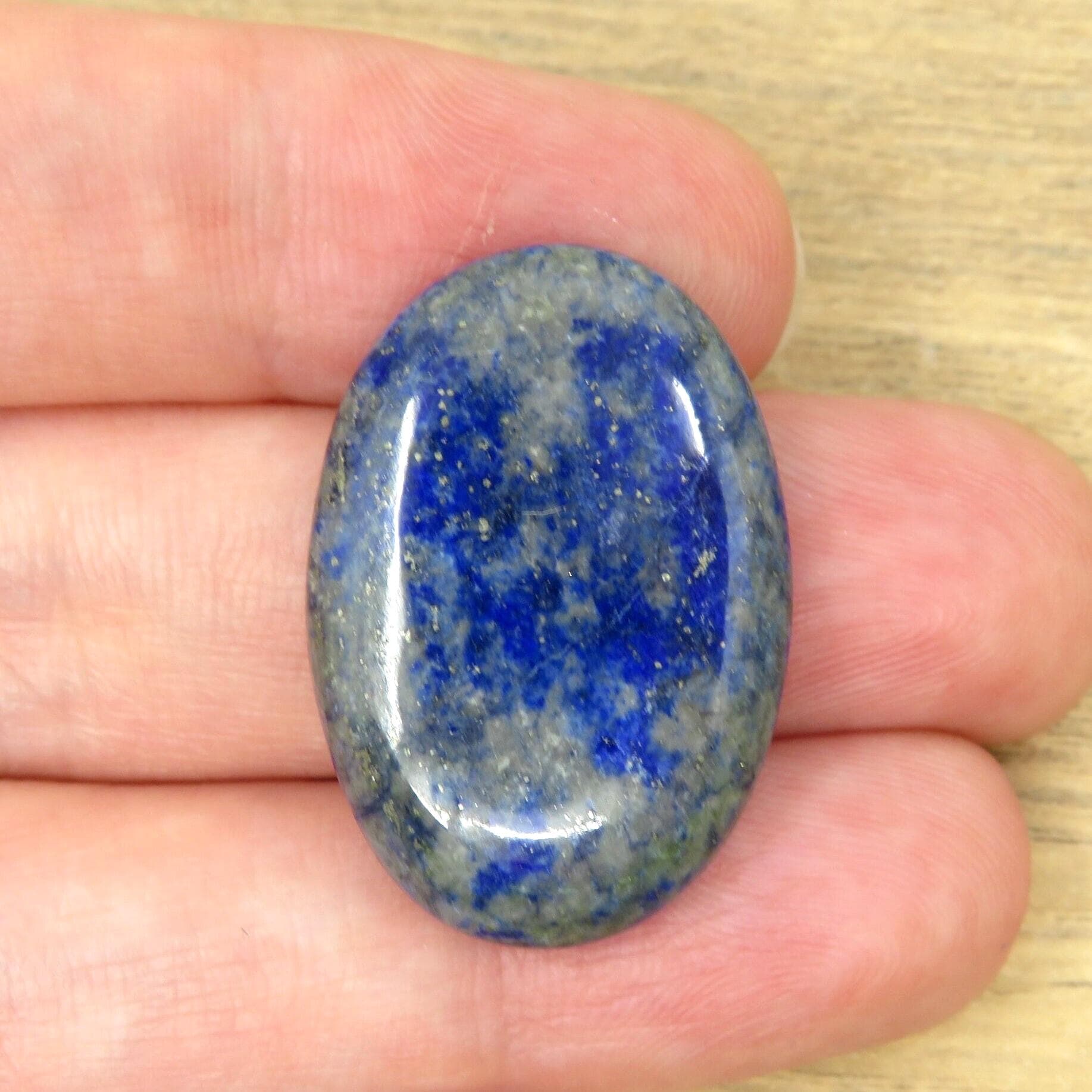 Large Lapis Lazuli Cabochons Blue Gold 7.05g 19.9mm x 29mm - Loose Gemstone, Flat Back