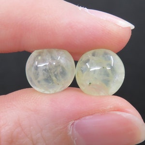 Seconds - 5 Round Green Prehnite Cabochons 5.27g 11mm, Loose Gemstone Lot bild 5