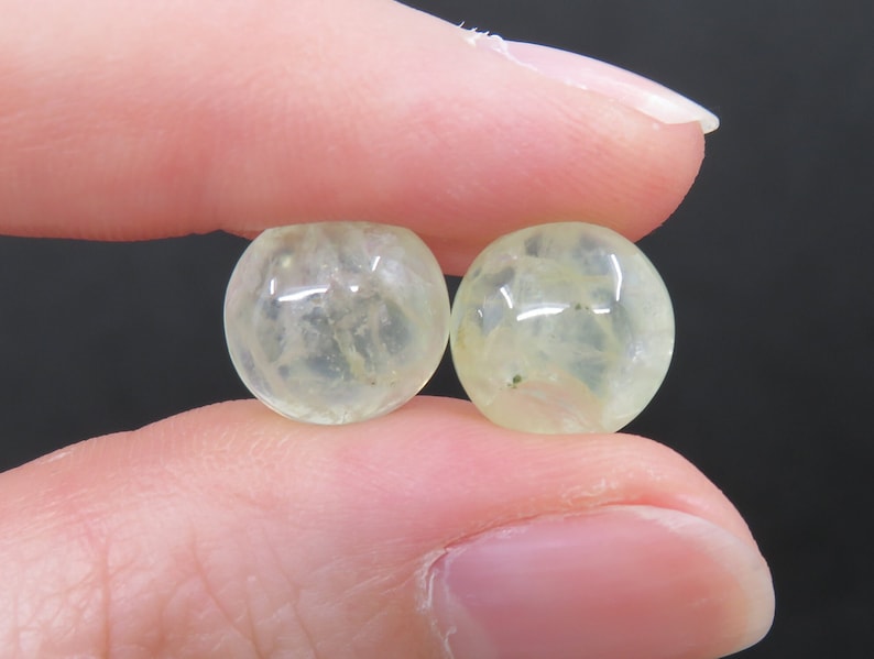 Seconds - 5 Round Green Prehnite Cabochons 5.27g 11mm, Loose Gemstone Lot bild 5