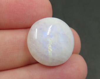 Rainbow Moonstone Cabochon 3.34g 18mm x 17.8mm