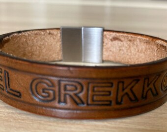 Personalized mens leather bracelet, mens bracelet, leather bracelet, leather anniversary gift