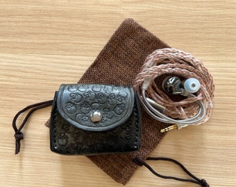 Leather Headphone Holder Leather Coin Purse Headphone Organizer Headphone Holder Headphone Case Leather