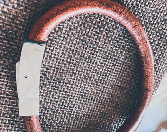 Personalized mens leather bracelet, mens bracelet, leather bracelet, leather anniversary gift