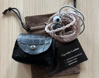 Leather Headphone Holder Leather Coin Purse Headphone Organizer Headphone Holder Headphone Case Leather Headphone