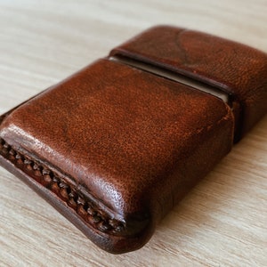 Brown New /Leather Pouch/zippo Case/Compatible With Zippo Lighter/Handmade/Hand-stitched