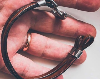 Personalized mens leather bracelet, mens bracelet, leather bracelet, leather anniversary gift