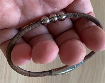 Personalized mens leather bracelet, mens bracelet, leather bracelet, leather anniversary gift