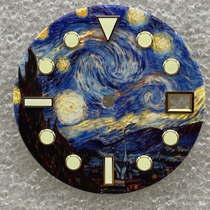 Vintage change watch full luminous dial oil painting dial C3 luminous dial suitable for NH35 NH36 automatic  movement MOD watch accessories